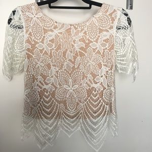 Lace White Top - Size XS